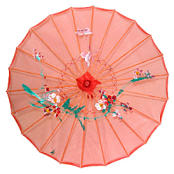 Китайский тканевый зонтик прозрачный с цветом 76х55см, №5