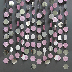 Гирлянда "Кружочки" блеск/металлик 5 см х 4,5 м, Серебро+Розовый