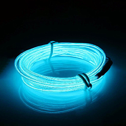 Шнур неоновый светящийся 5 м, белый
