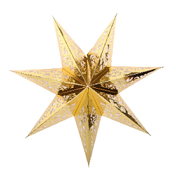 Звезда семиконечная бумажная 45 см Вензель, золото
