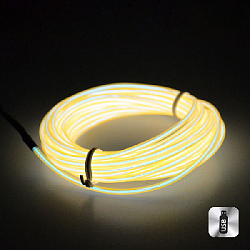 Шнур неоновый светящийся от USB 5 м, желтый