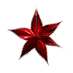 Звезда фольгированная с перфорацией 40 см шестиконечная, красный